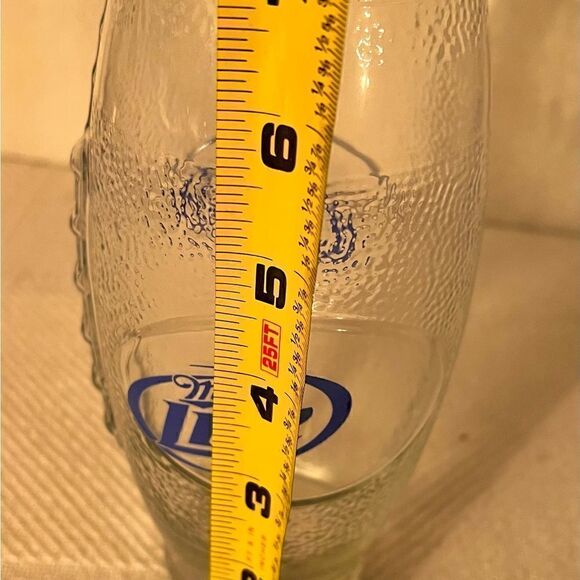Miller Lite Ale House Football Shape Clear Drinking Glass Man Cave Pint Beer NFL - Picture 4 of 6